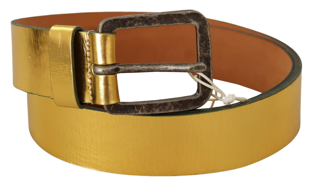 Gold Genuine Leather Rus...Silver Buckle Waist Belt - 100-cm-40-inches