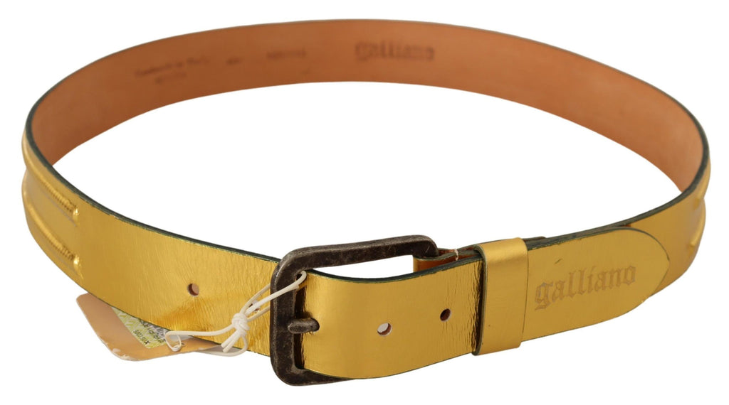 Gold Genuine Leather Rus...Silver Buckle Waist Belt - 100-cm-40-inches