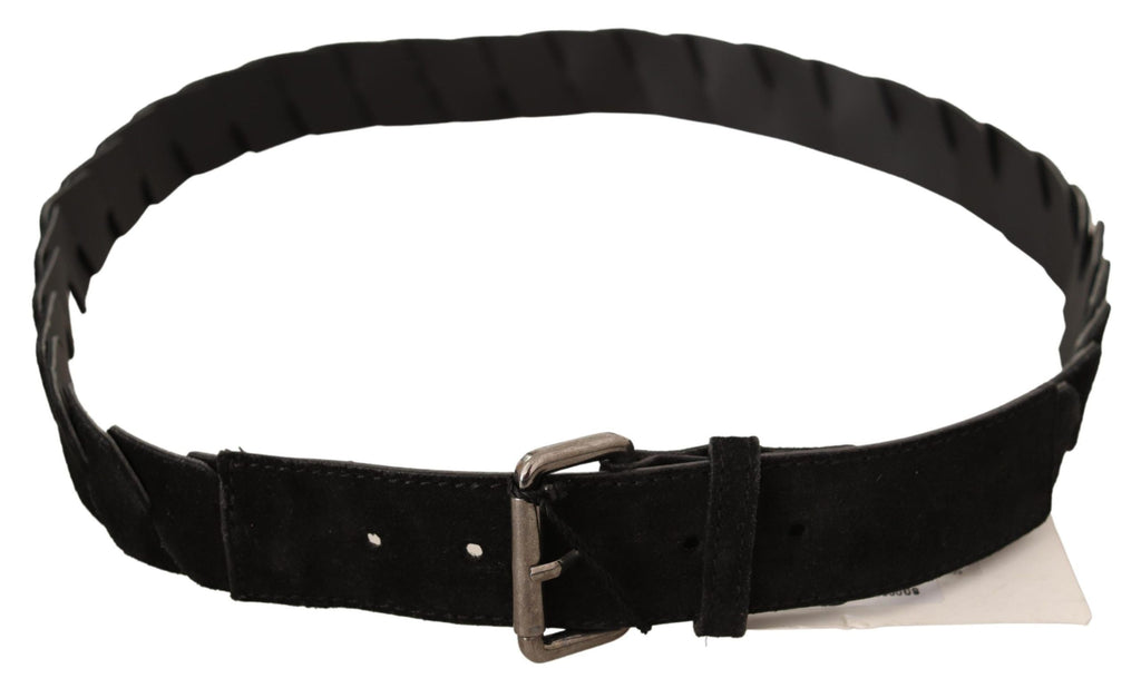 Black WX Silver Tone Buckle Waist Belt - 100-cm-40-inches