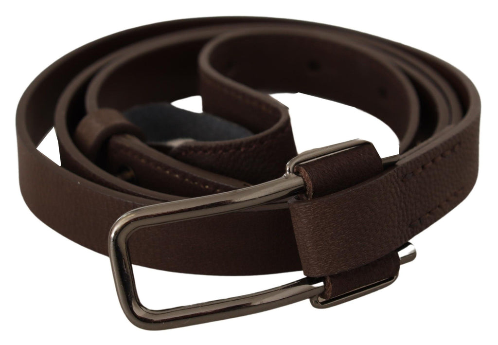 Brown WX Silver Metal Buckle Belt - 100-cm-40-inches