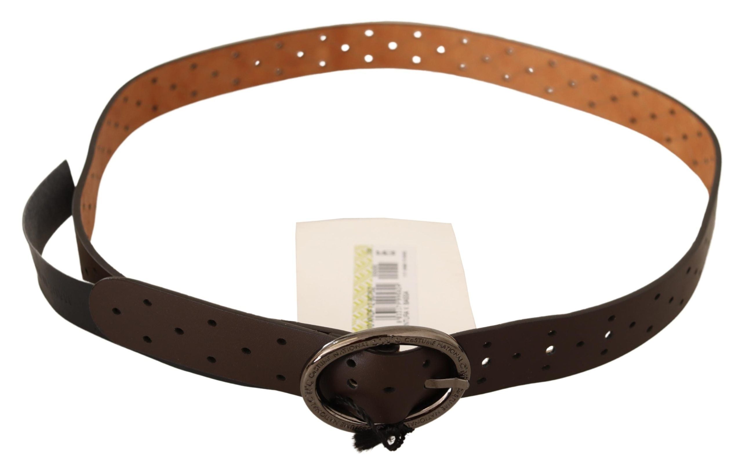 Belt Brown WX Silver Buckle Holes Belt - 85-cm-34-inches