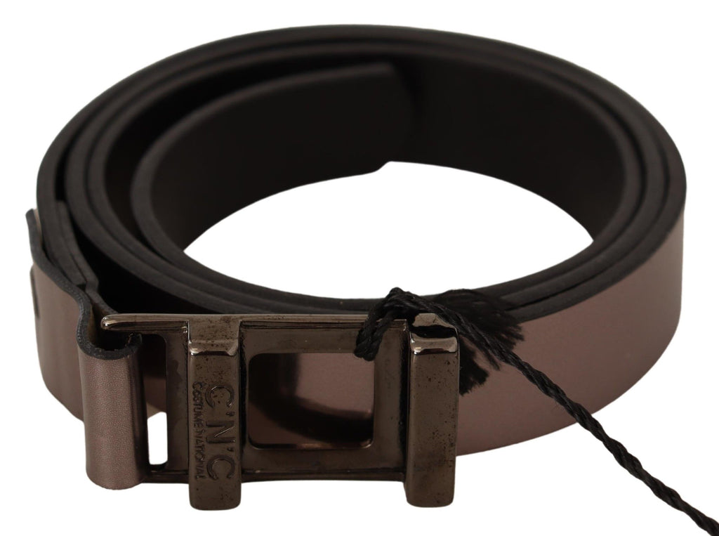 Pink Metallic Leather Buckle Belt - 85-cm-34-inches
