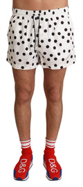 White Polka Dots Beachwear Shorts Swimwear - it6-l
