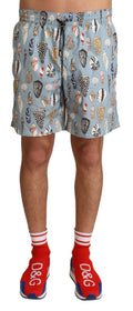 Blue Seashell Beachwear Swimwear Shorts - it3-xs