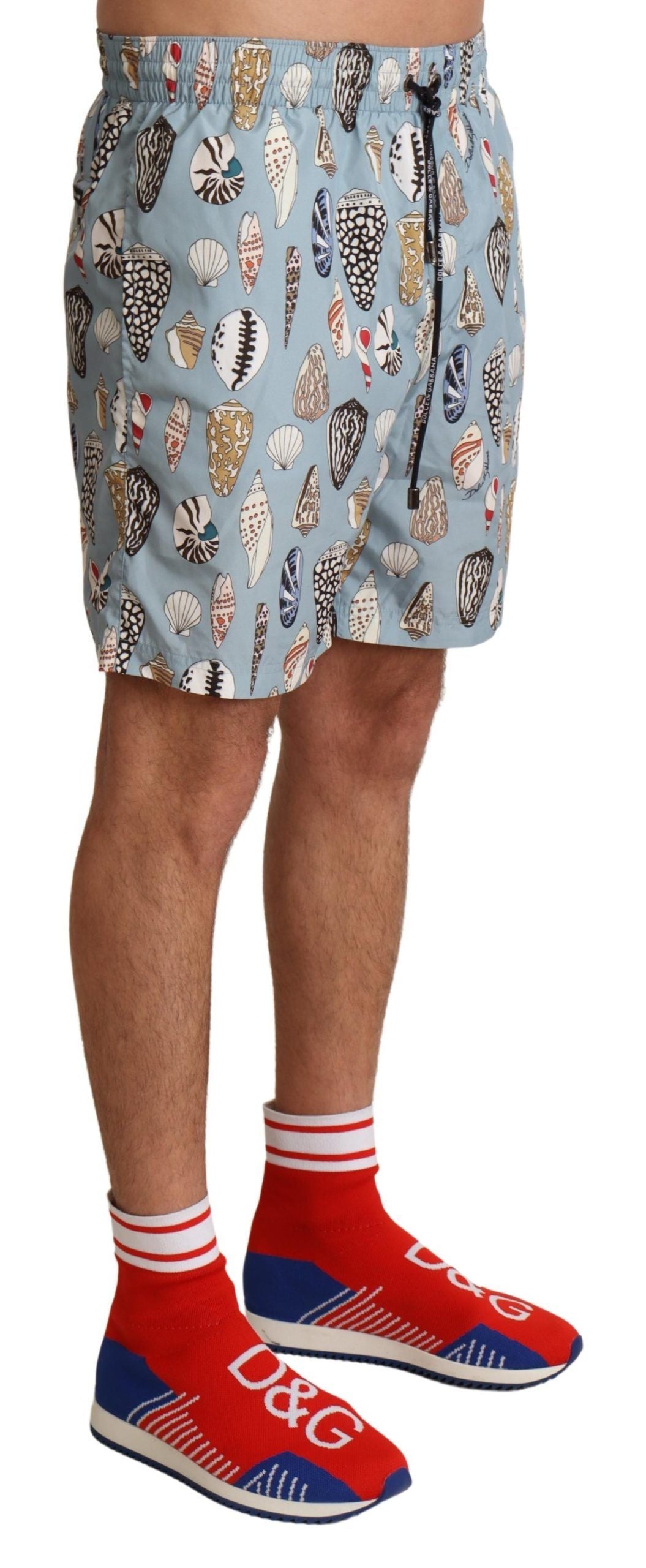 Blue Seashell Beachwear Swimwear Shorts - it3-xs