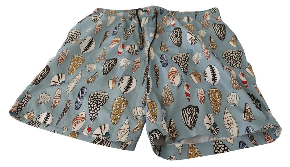 Blue Seashell Beachwear Swimwear Shorts - it3-xs