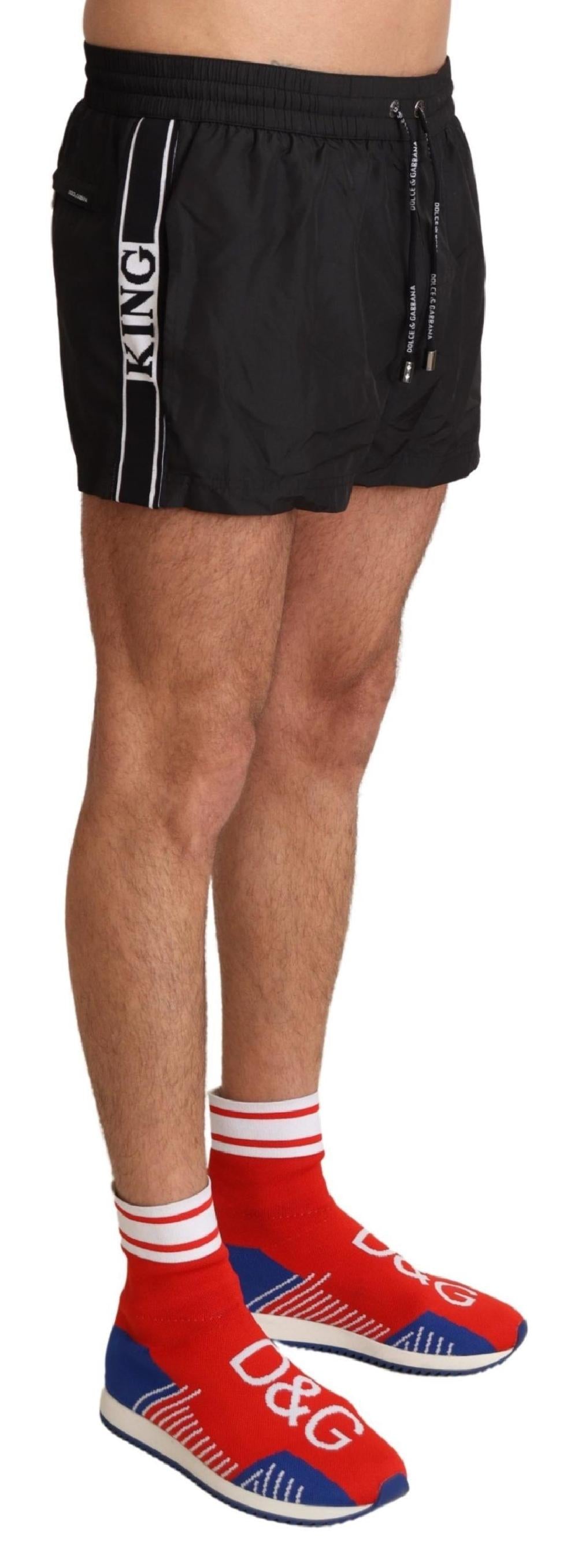 Black King Mens Beachwear Swimwear Shorts - it3-xs