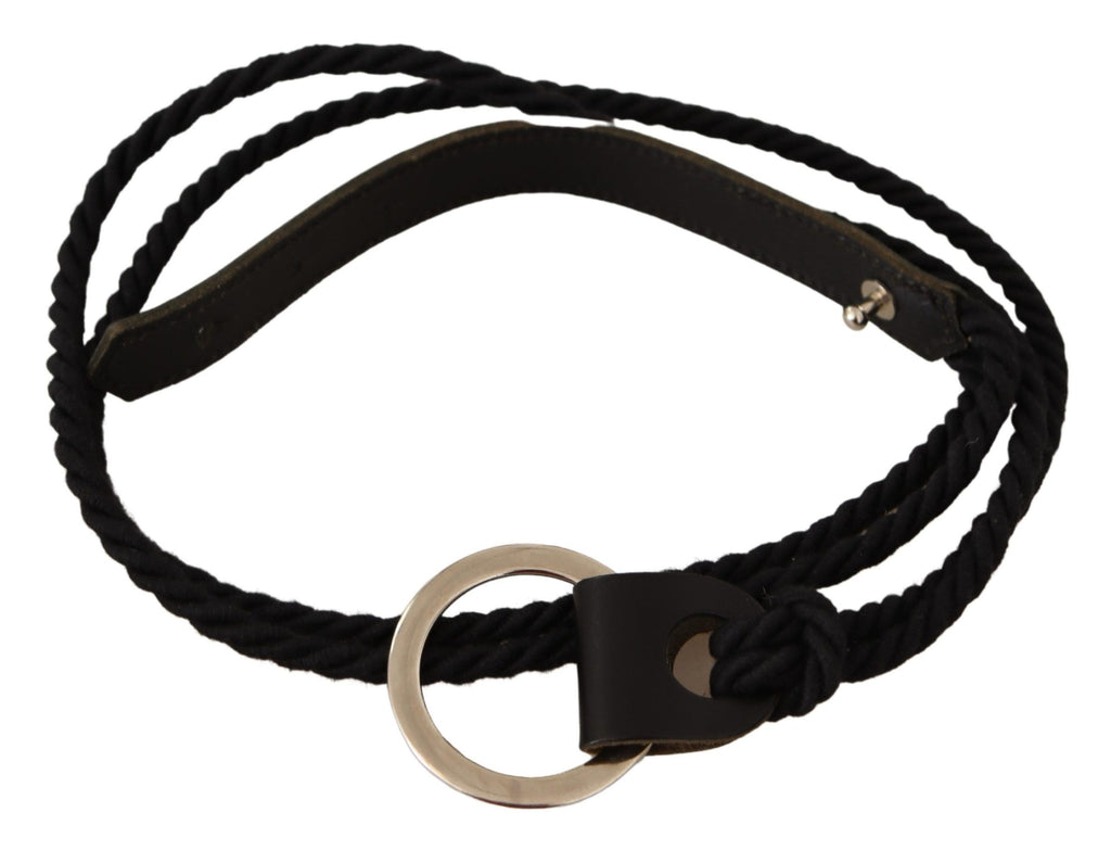 Black Leather Slim Women Waistband Metal Buckle Belt - 85-cm-34-inches