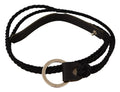 Black Leather Slim Women Waistband Metal Buckle Belt - 85-cm-34-inches