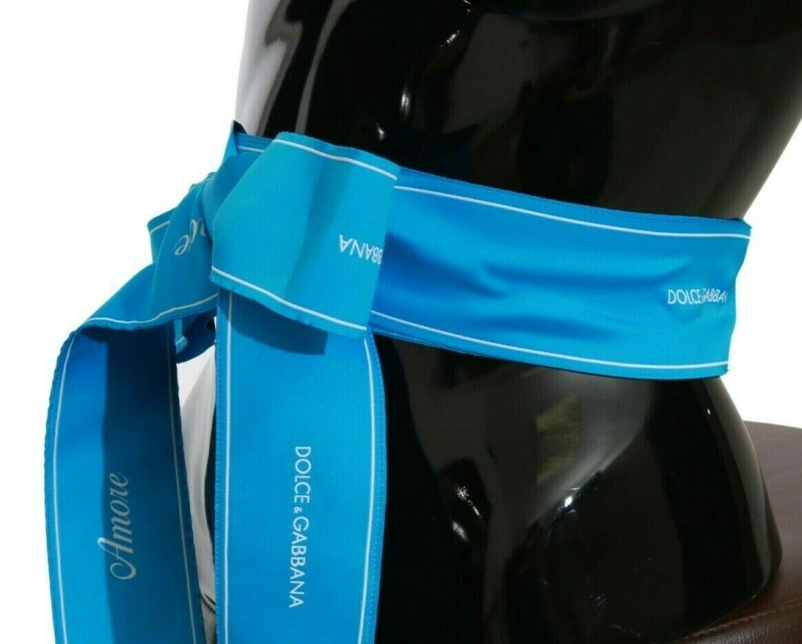 Blue Waist Ribbon Wide Bow Belt - it36-xs