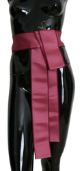 Pink 100% Silk 3 Button Closure Wide Waist Belt - it40-s
