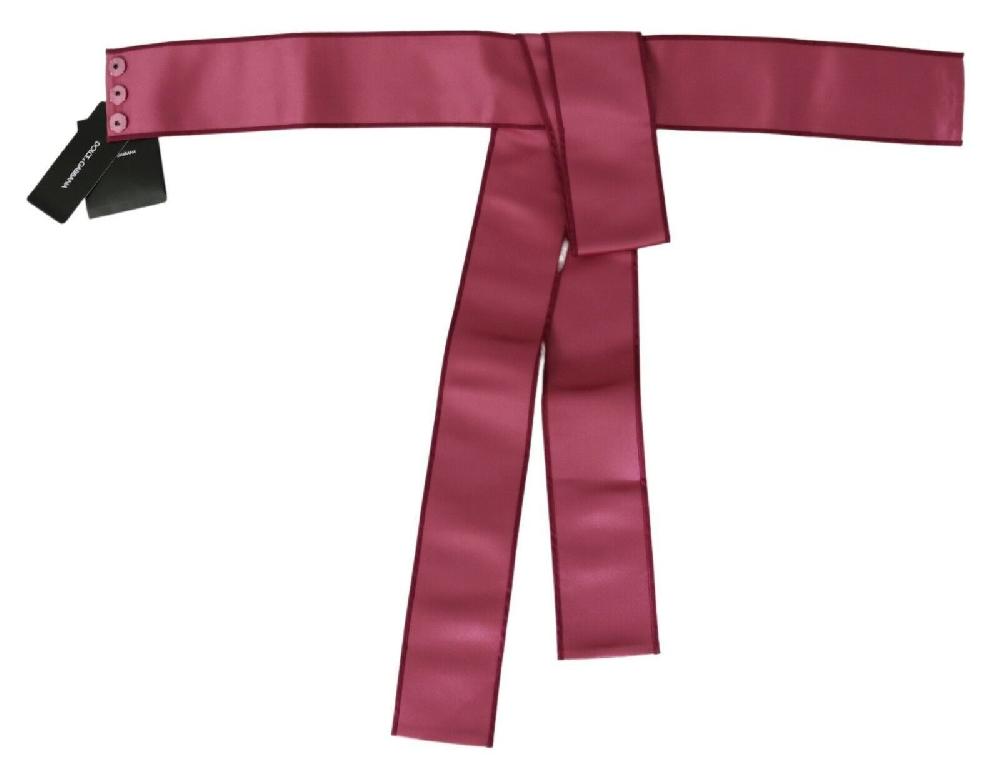 Pink 100% Silk 3 Button Closure Wide Waist Belt - it44-l