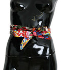 Multicolor Silk Cotton Carretto Rose Pattern Wrap Belt - it44-l