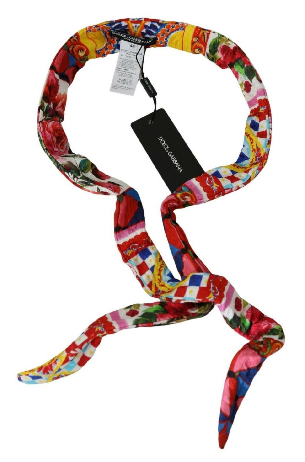 Multicolor Silk Cotton Carretto Rose Pattern Wrap Belt - it44-l