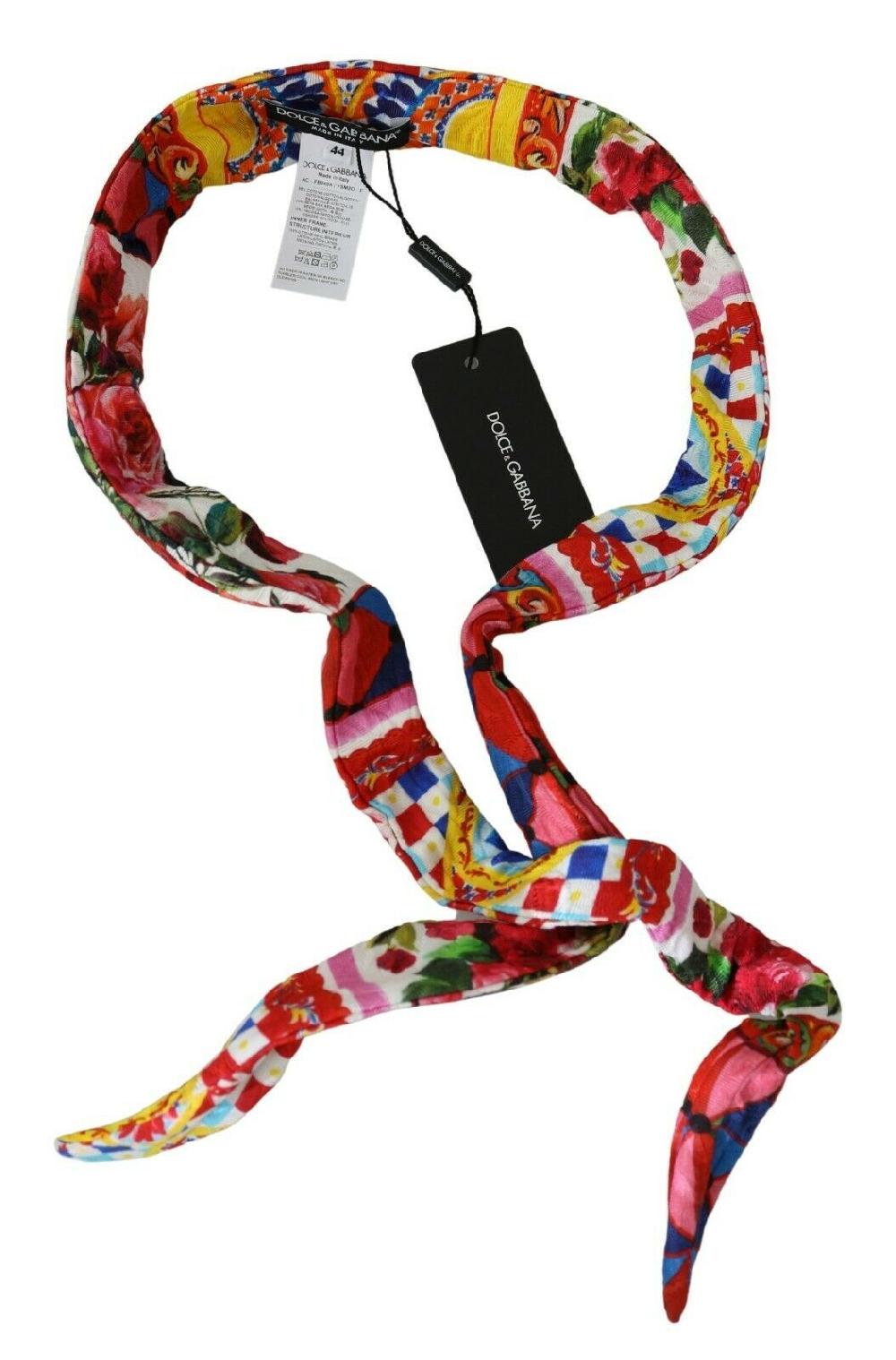 Multicolor Silk Cotton Carretto Rose Pattern Wrap Belt - it44-l