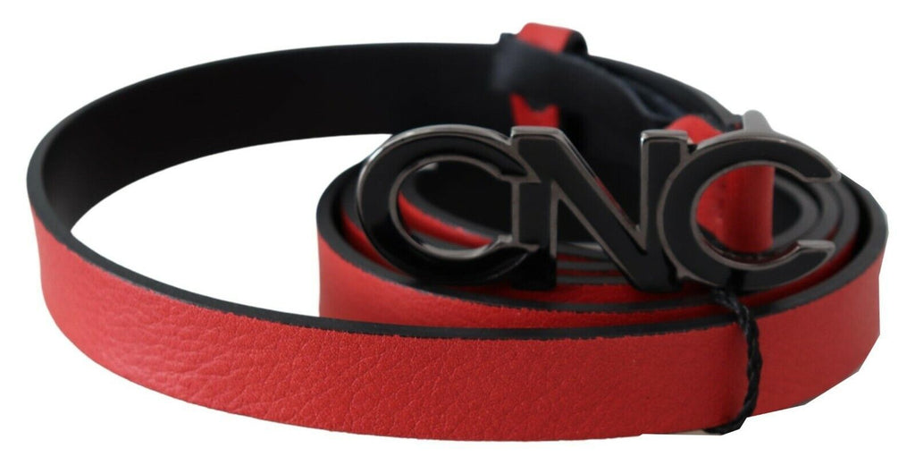 Red Reversible Leather Logo Belt - 85-cm-34-inches
