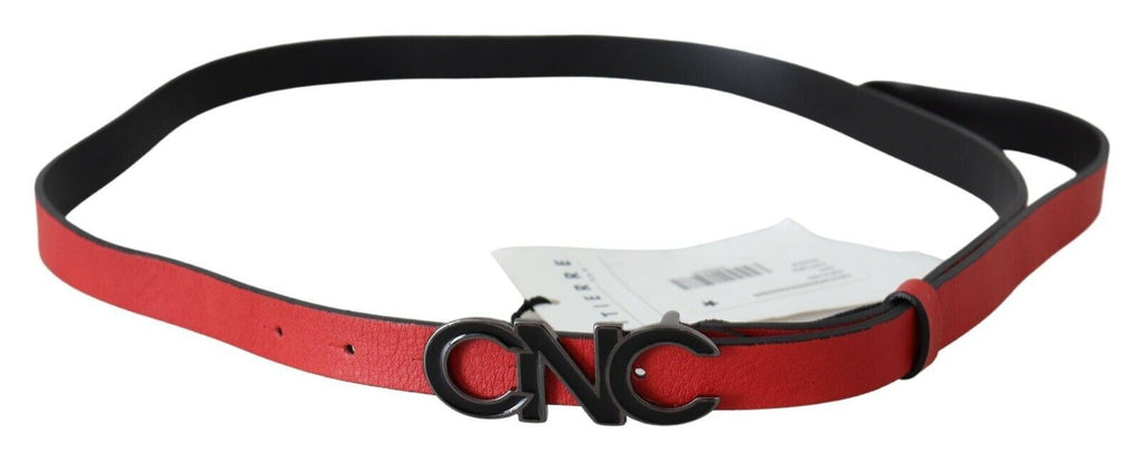Red Reversible Leather Logo Belt - 85-cm-34-inches