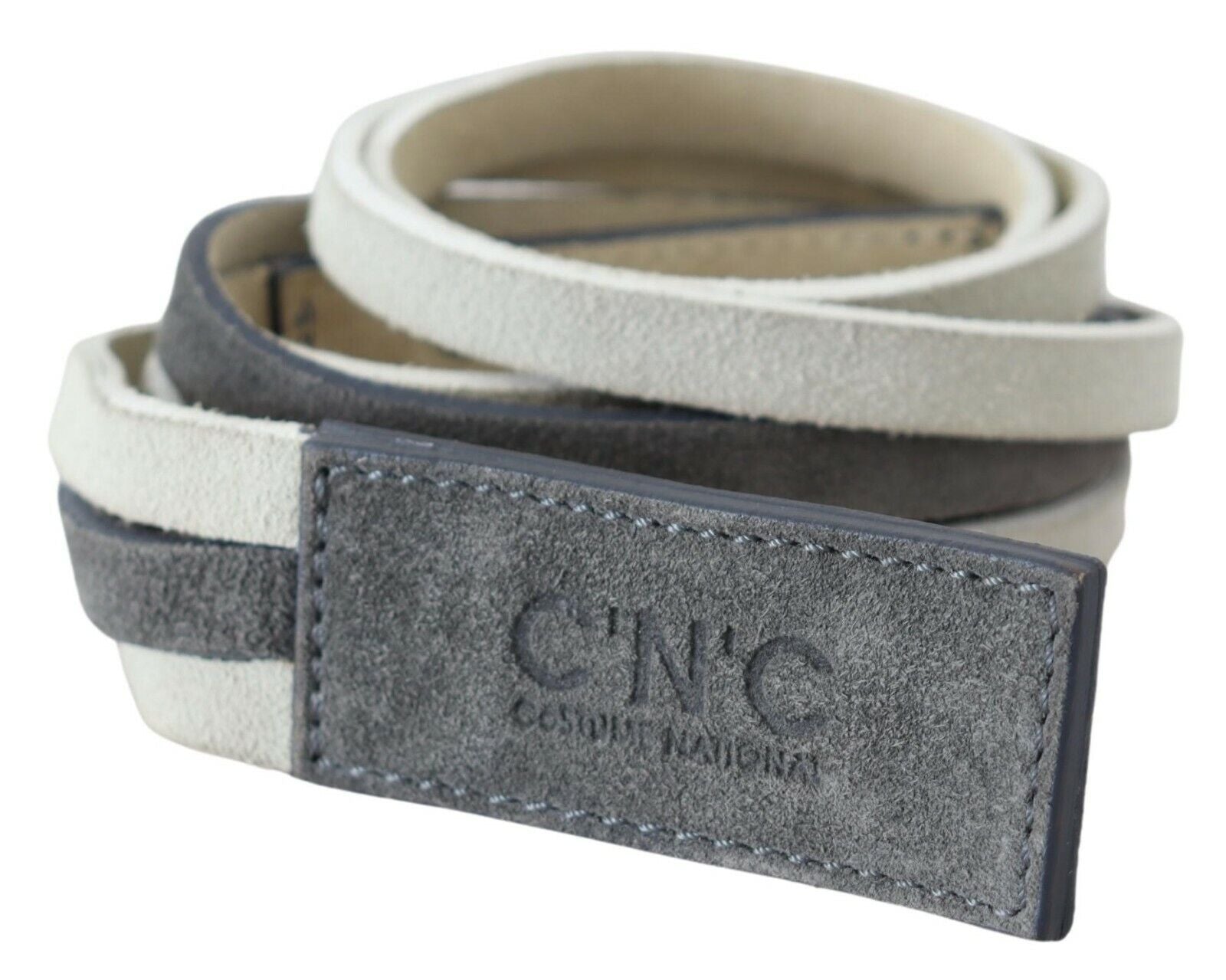 White Velvet Square Logo Design Waist Belt - 90-cm-36-inches