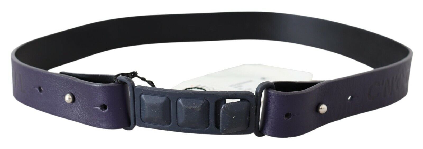 Black Leather Normal Logo Buckle Waist Belt - 85-cm-34-inches