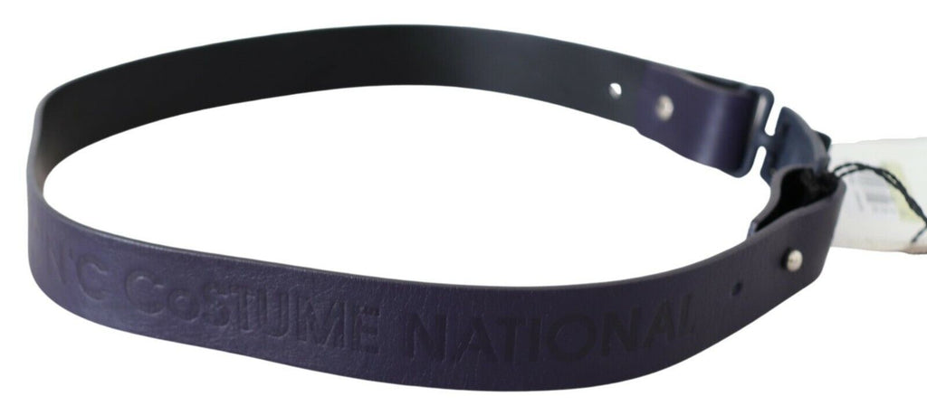 Black Leather Normal Logo Buckle Waist Belt - 85-cm-34-inches