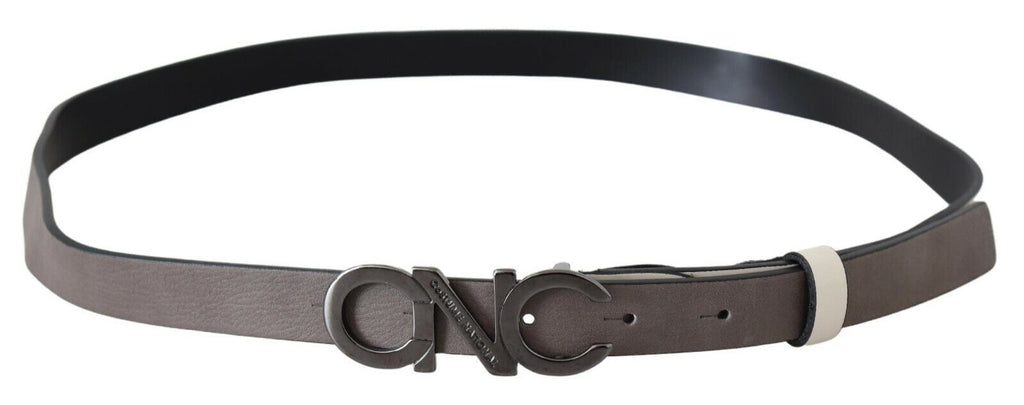 White Black Leather Letter Logo Buckle Belt - 90-cm-36-inches