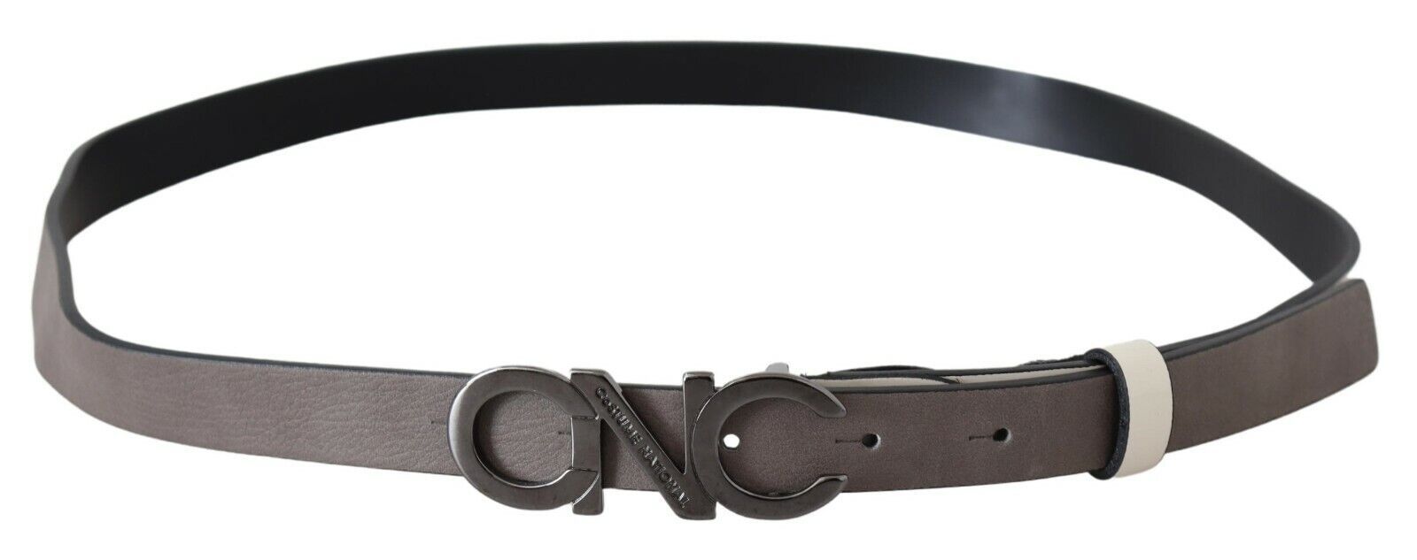 White Black Leather Letter Logo Buckle Belt - 90-cm-36-inches