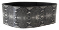 Black Wide Leather Snakeskin Design Waist Belt - 65-cm-26-inches