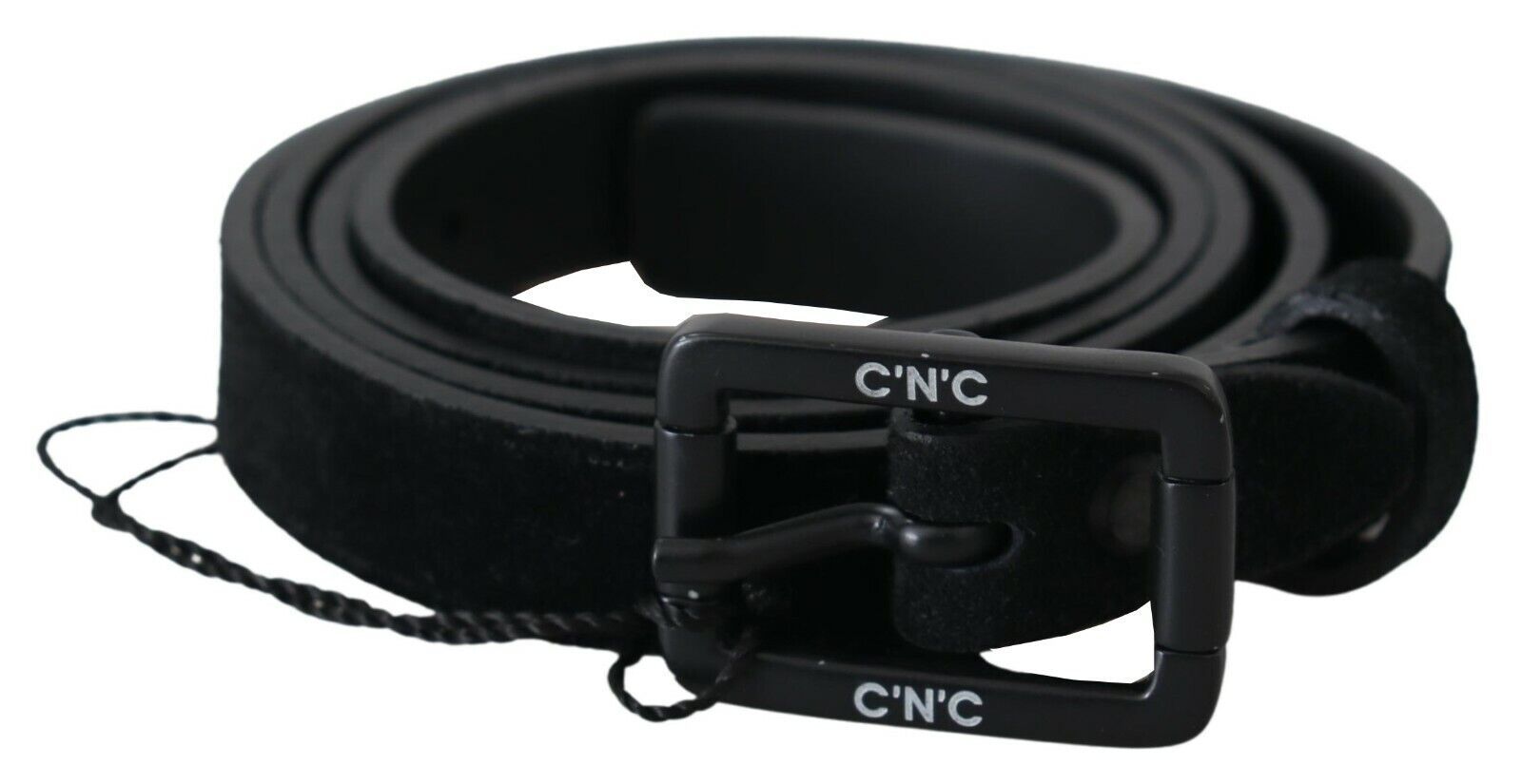 Black Leather Velvet Square Buckle Waist - 100-cm-40-inches