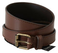 Brown Genuine Leather Rustic Metal Buckle Belt - 95-cm-38-inches
