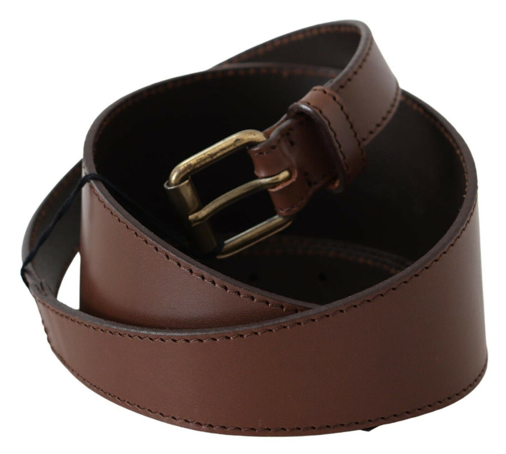 Brown Genuine Leather Rustic Metal Buckle Belt - 95-cm-38-inches