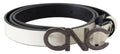 Belt Mettalic Gray Leather Logo Belt - 85-cm-34-inches