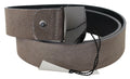 Brown Leather Square Logo Buckle Belt - 85-cm-34-inches
