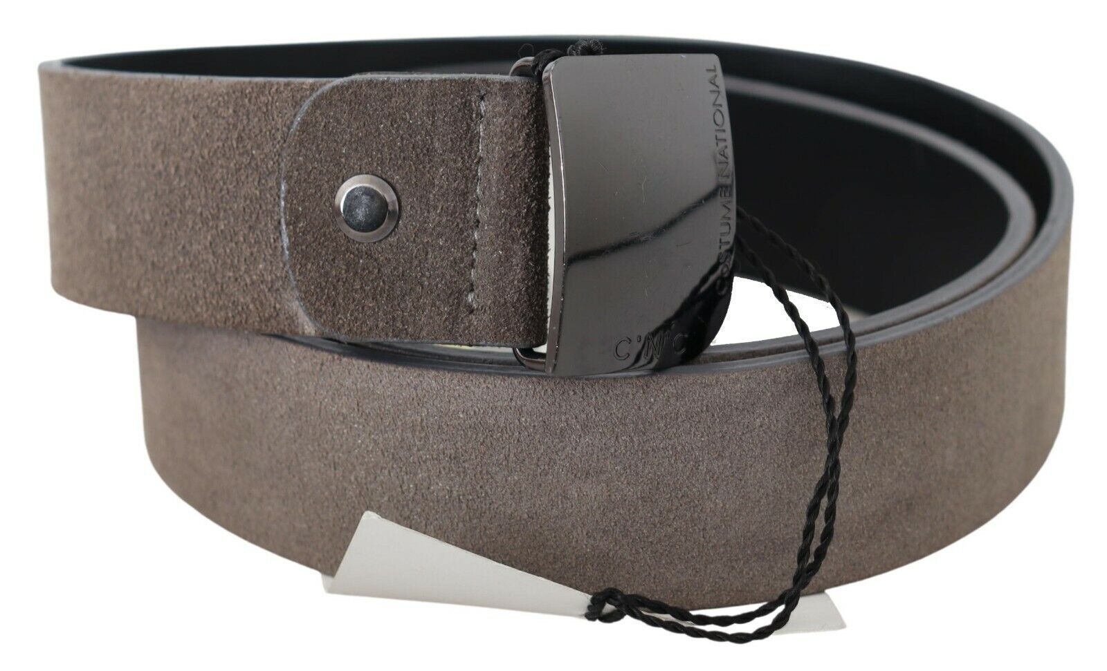 Brown Leather Square Logo Buckle Belt - 85-cm-34-inches