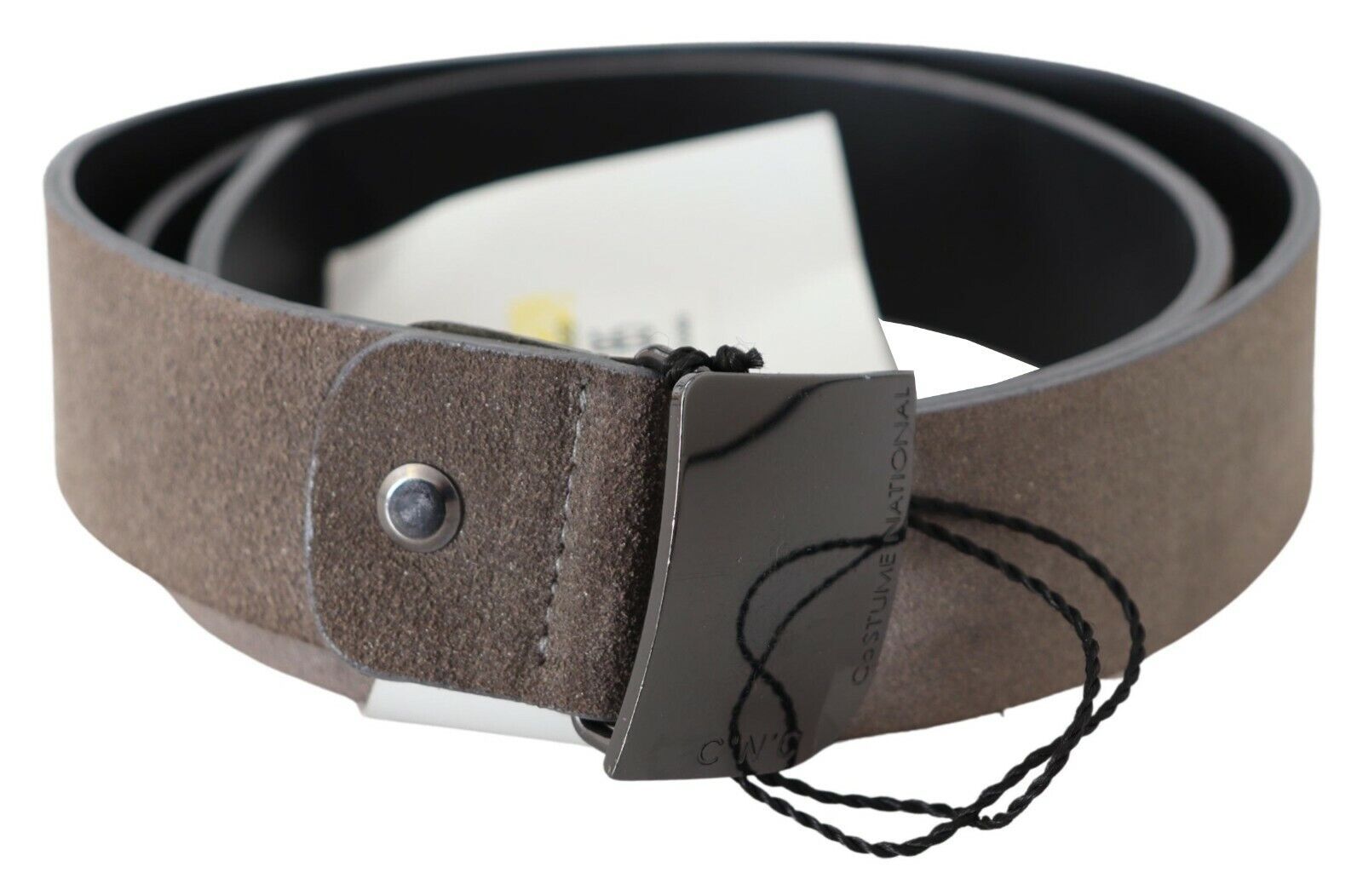 Brown Leather Square Logo Buckle Belt - 85-cm-34-inches