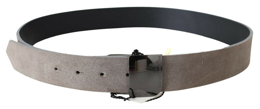 Brown Leather Square Logo Buckle Belt - 85-cm-34-inches
