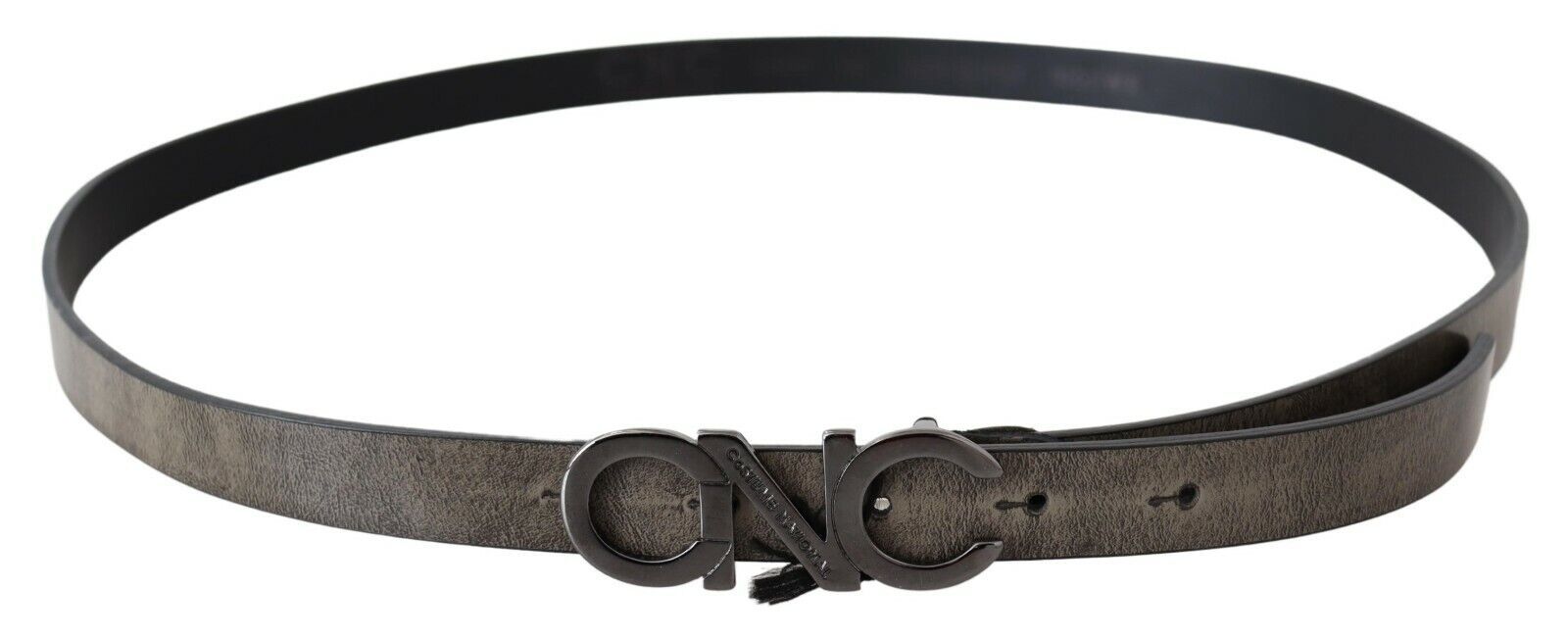 Dark Brown Leather Letter Logo Buckle Belt - 100-cm-40-inches