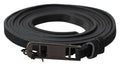 Black Leather Skinny Logo Buckle Belt - 100-cm-40-inches
