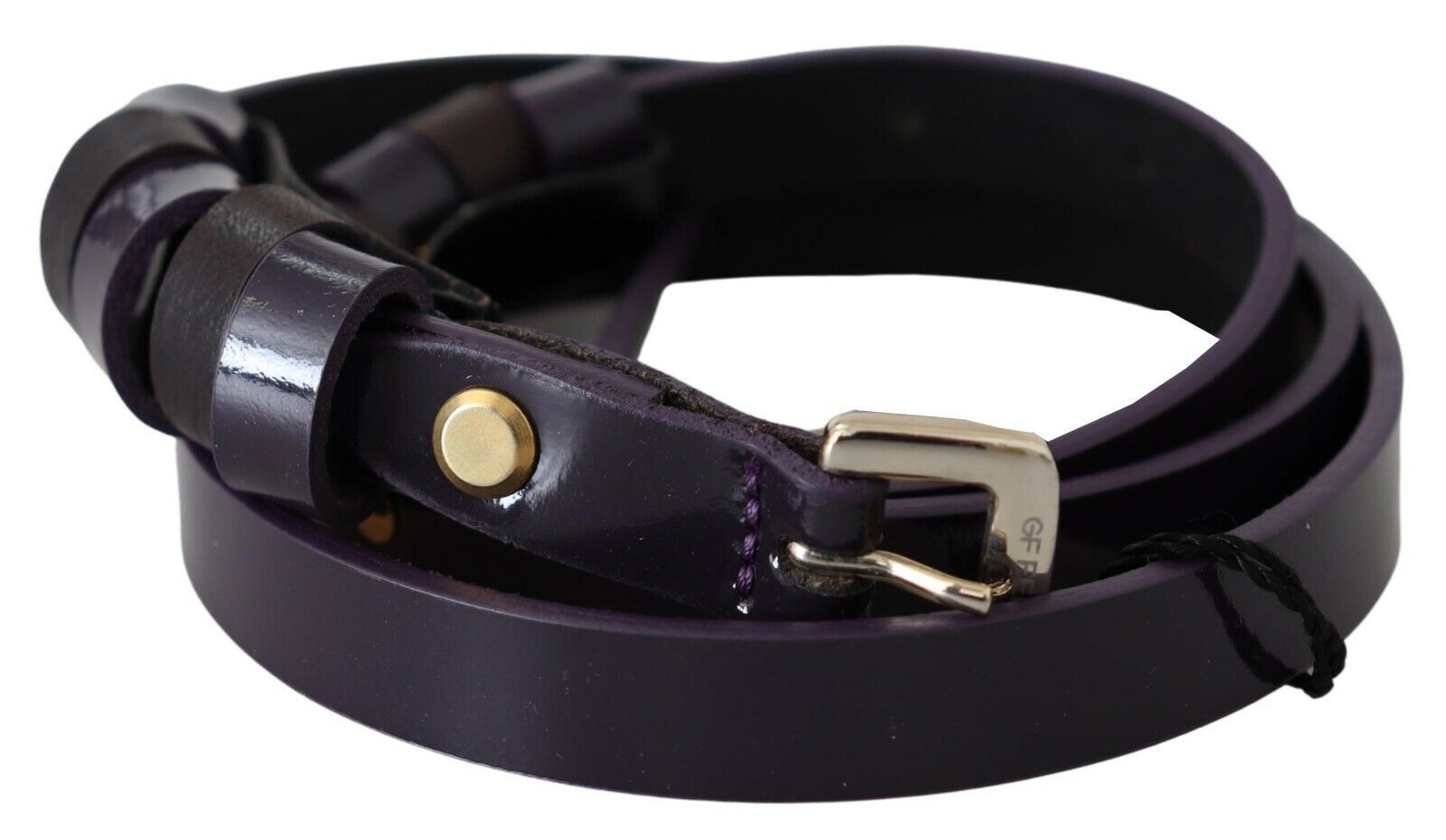 Silver Logo Buckle Waist Women's Slim Belt - 85-cm-34-inches