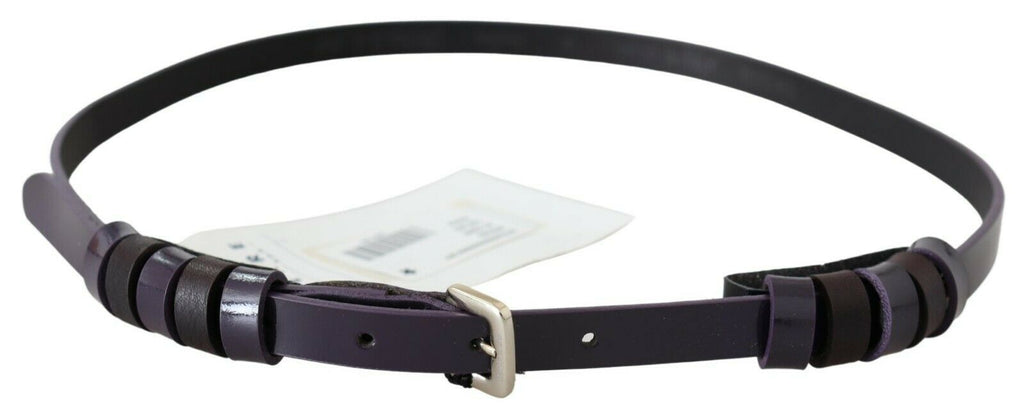 Silver Logo Buckle Waist Women's Slim Belt - 85-cm-34-inches