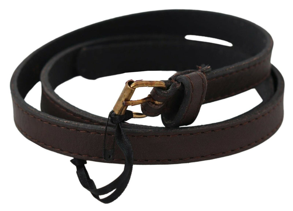 Brown Genuine Leather Skinny Fashion Dark - 75-cm-30-inches