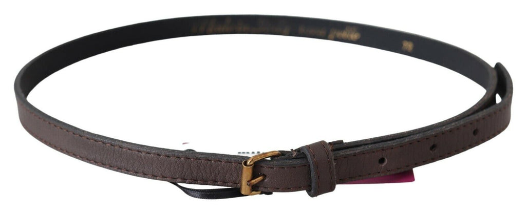 Brown Genuine Leather Skinny Fashion Dark - 75-cm-30-inches