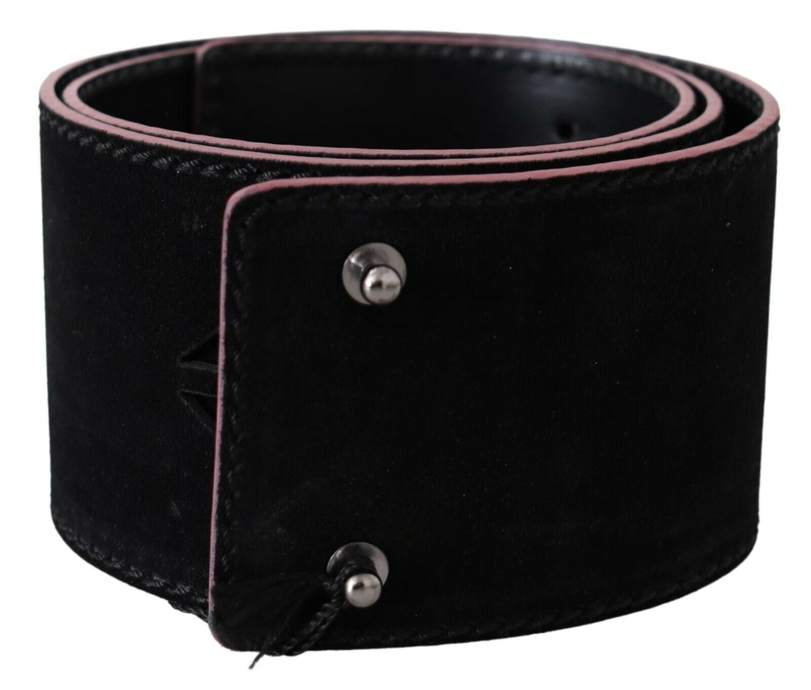 Black Leather Wide Waist Studded Women Belt - 85-cm-34-inches