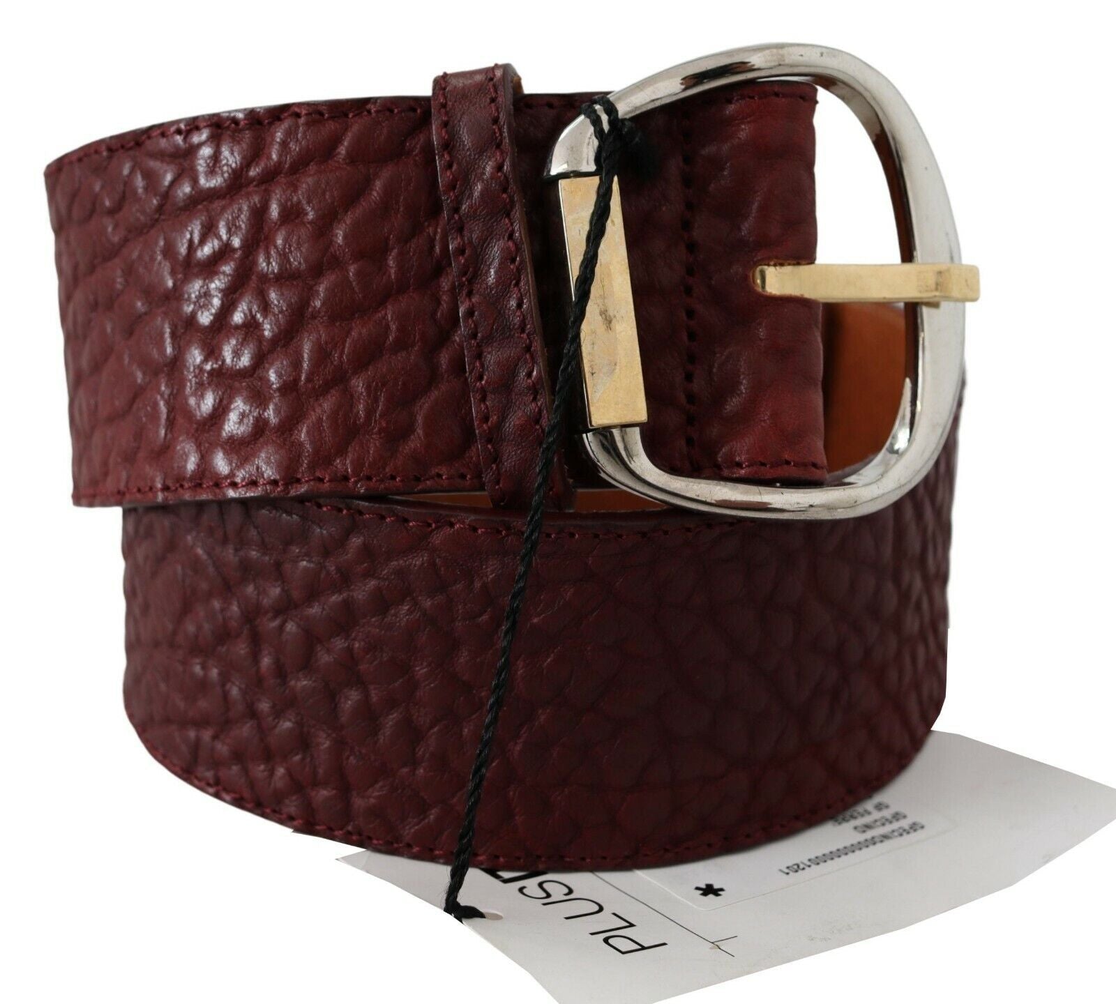 Bordeaux Wide Leather Waist Gold Silver Belt - 70-cm-28-inches