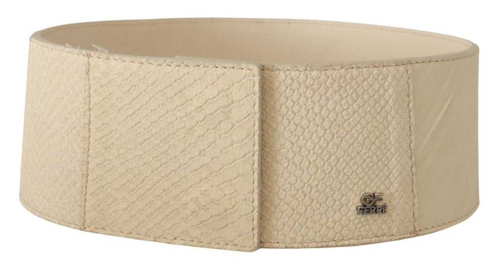White Waxed Cotton Wide Fashion Belt - 70-cm-28-inches