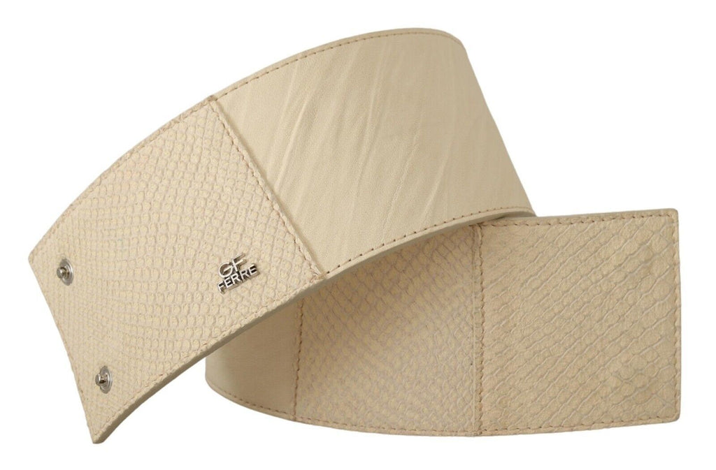 White Waxed Cotton Wide Fashion Belt - 70-cm-28-inches