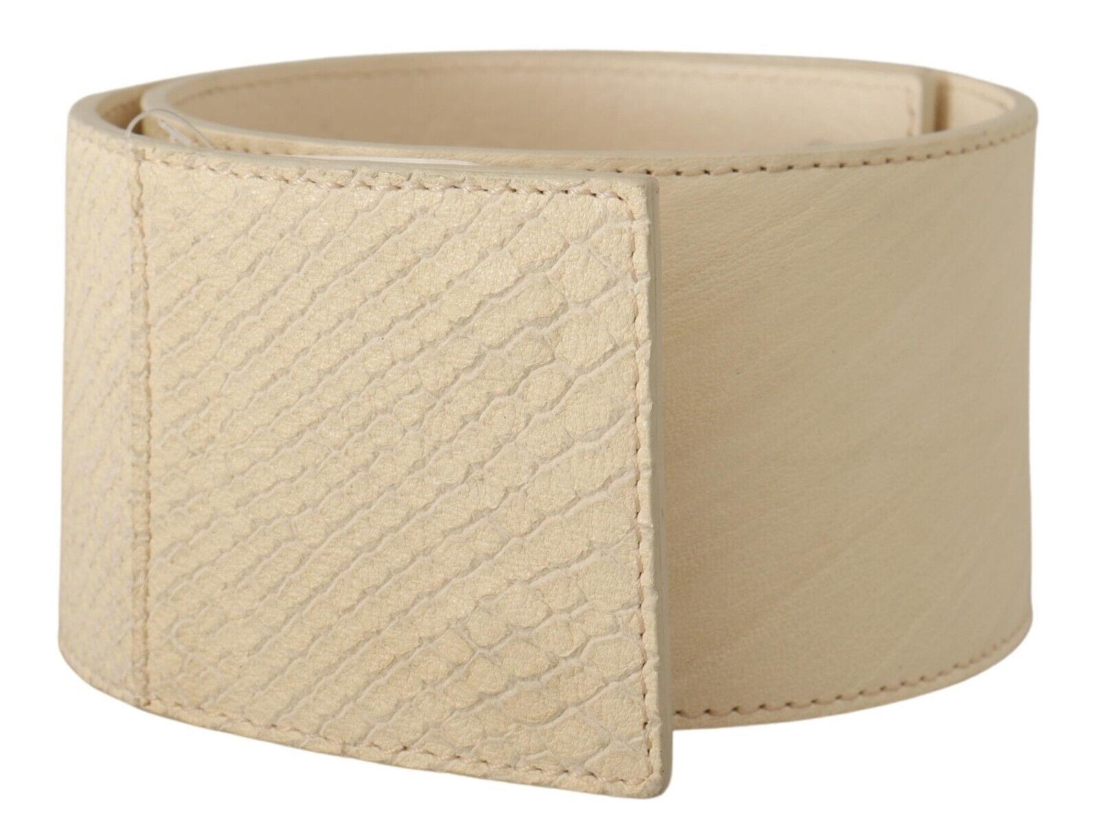 White Waxed Cotton Wide Fashion Belt - 70-cm-28-inches