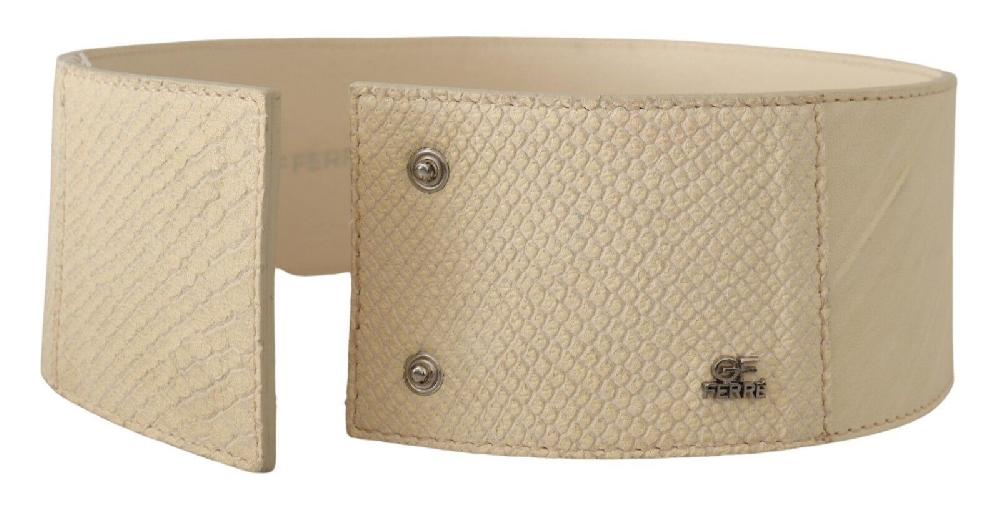 White Waxed Cotton Wide Fashion Belt - 70-cm-28-inches