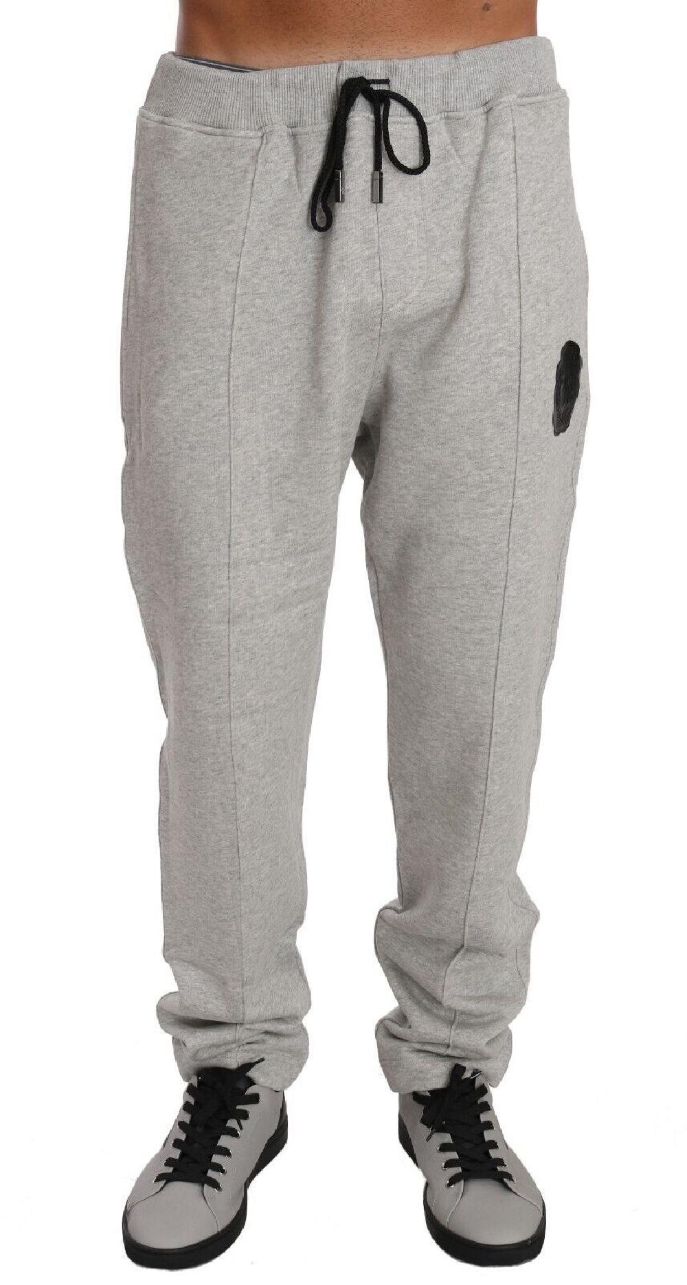 Gray Cotton Sweater Pants Set Tracksuit - xxl