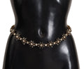 Black Daisy Crystal Dauphine Texture Belt - 85-cm-34-inches