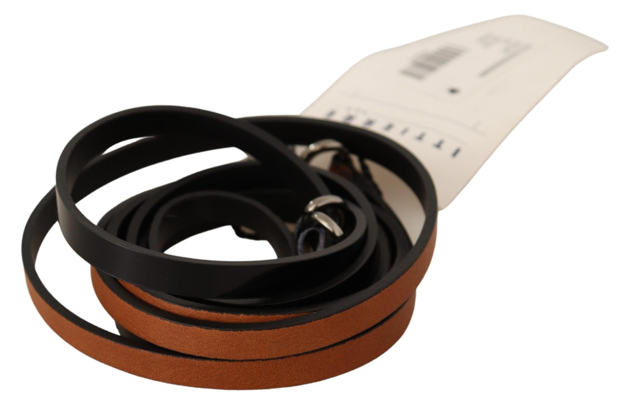 Brown Leather Silver Tone Buckle Belt - 100-cm-40-inches